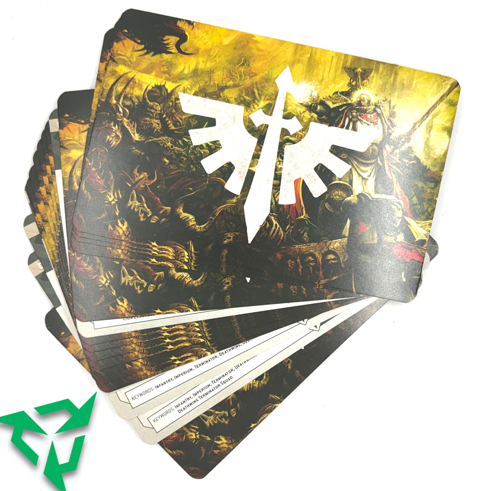 Preloved Dark Angels Datacards Fanned