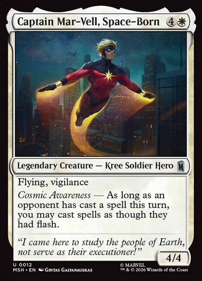 Marvel Superheroes Captain Mar-Vell, Space-Born Card Front