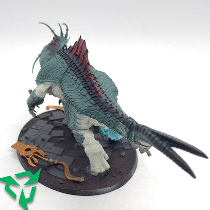 Part Painted Seraphon Skink Oracle on Troglodon Back