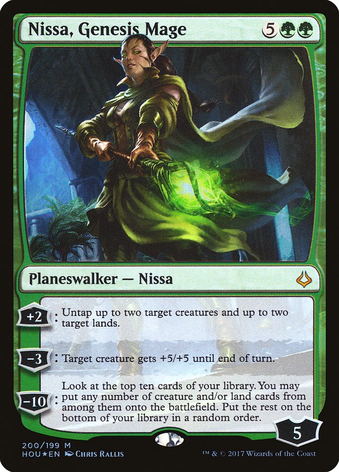 Hour of Devastation Nissa, Genesis Mage #200 Card Front