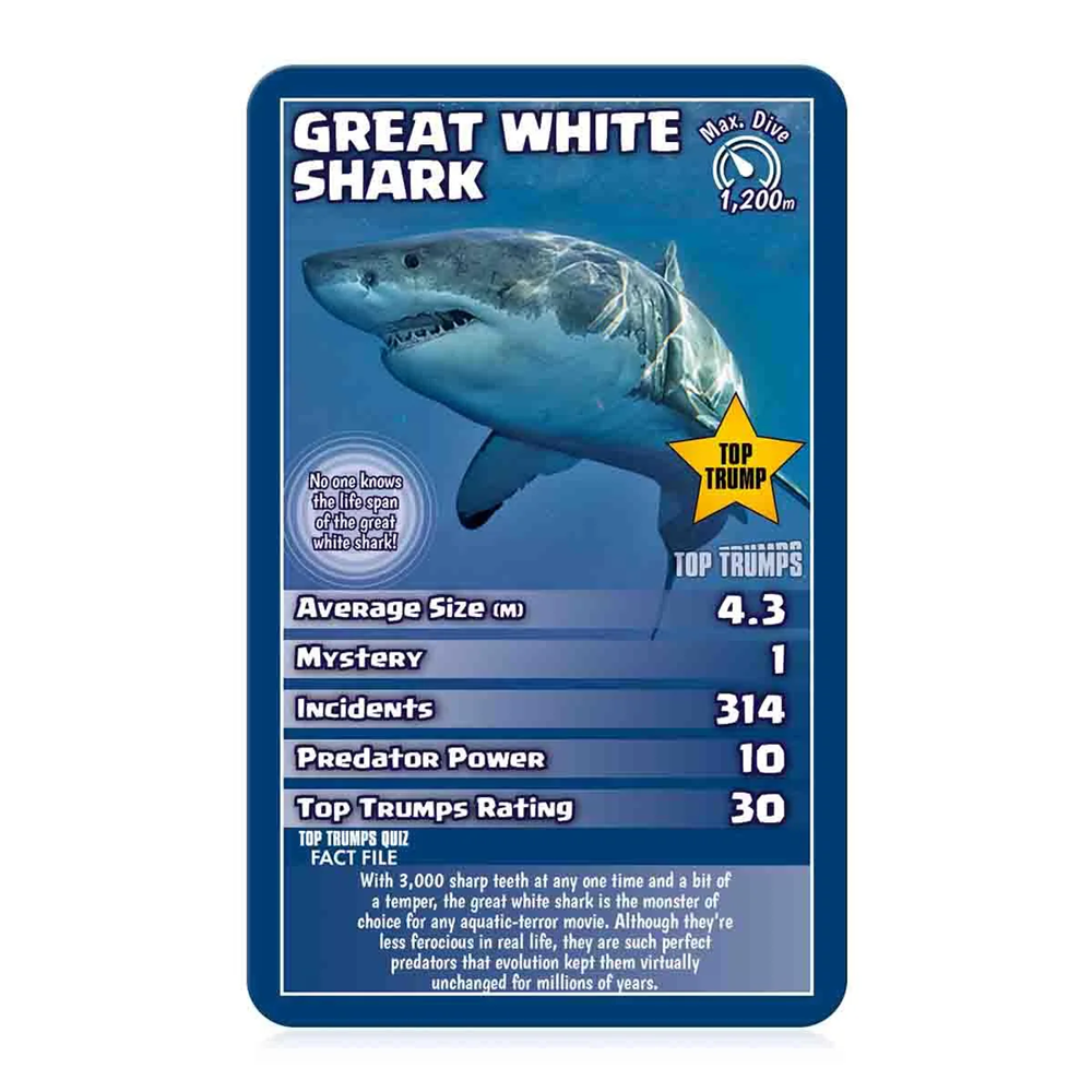 Top Trumps Sharks Card Game