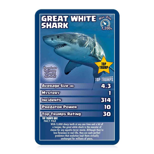 Top Trumps Sharks card game pack...