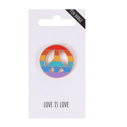 Love Is Love peace sign pin badge.