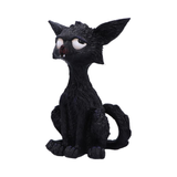 Kat a black cat figurine by Nemesis Now. A dozy posed black cat with large comical eyes and cute fangs peeking out of its mouth, a wonderful edition to your home décor or as a gift for a cat fan.