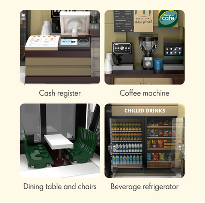 CaDA Shell Select Coffee Shop Café - Building Brick Model Kit
