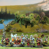 Gnome Guilds by Oakbound Studio. A set of ten lead pewter miniatures full of character, some carrying musical instruments and others with flame throwers