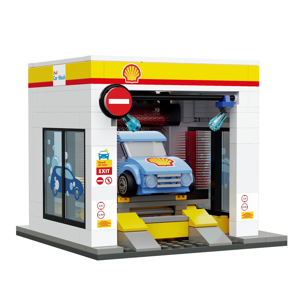 Shell Car Wash | Cada Brick Model Kit