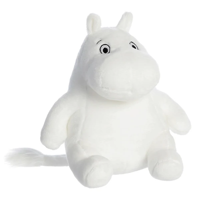 This charmingly collectible sitting Moomin plush with embroidered eyes making a wonderful gift for young and old