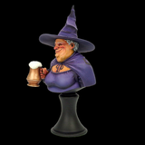 Nanny Ogg, approximately 110mm high resin bust representing the witch Gytha Ogg from Terry Pratchett's Discworld who is known for her no nonsense attitude and cooking skills a great bust for your painting table and miniature collection.