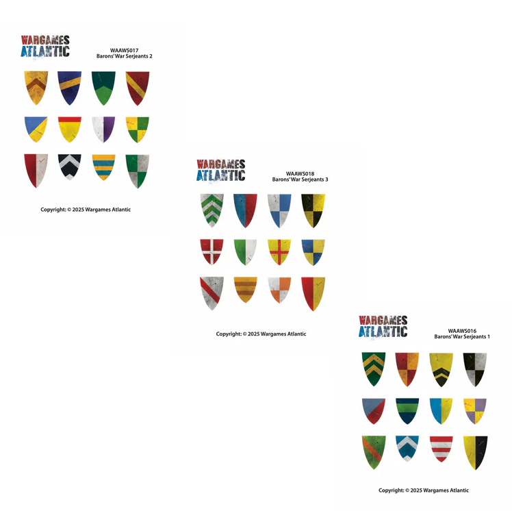 Barons' War Shield Decals Serjeants 01  - Wargames Atlantic
