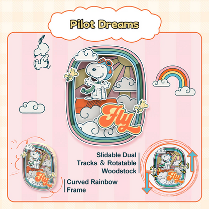 Peanuts Snoopy Pilot Dreams - Puremind Wooden Model Kit