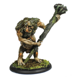 Wild Tjitnir of the Pines by Oakbound Studio. A lead pewter miniature of a large goblin holding a club made from a tree