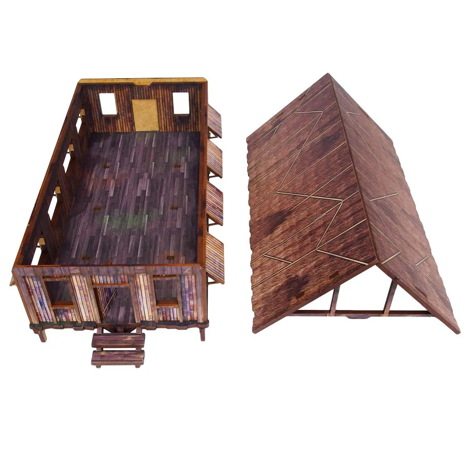 WW2 Pacific Barracks - Pre Painted 28mm Bolt Action Scenery Buildings