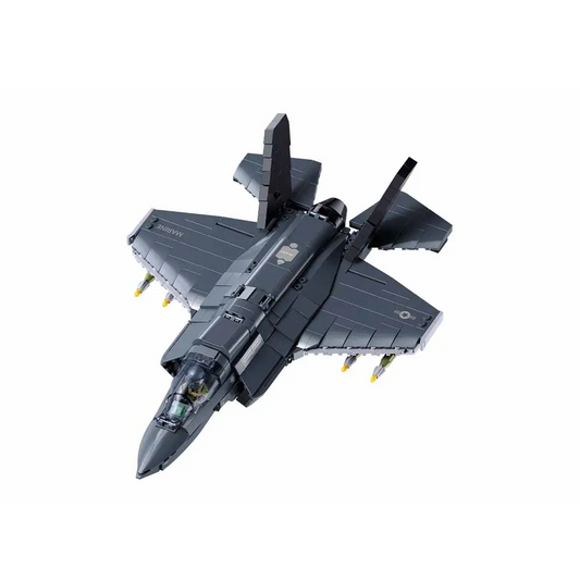 A black and Gray toy fighter jet...