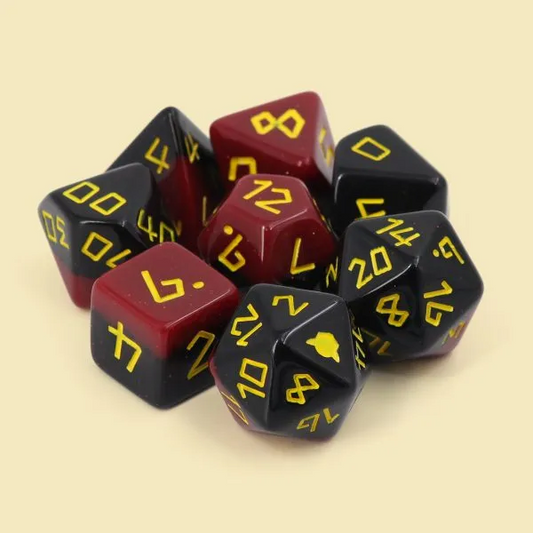 Dice set with packaging, sticker...