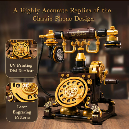Retro Rotary Telephone Brick Building Set - Pantasy