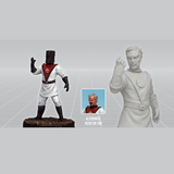 Red Baron by Crooked Dice a white metal miniature for your tabletop games representing a movie villain with an alternative head, helmeted and un-helmeted.