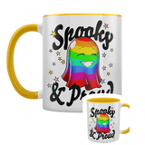 Spooky & Proud Yellow Inner 2 Tone Mug. Not just for Halloween this bright and attractive mug will let everyone know you are Spooky & Proud all year round.