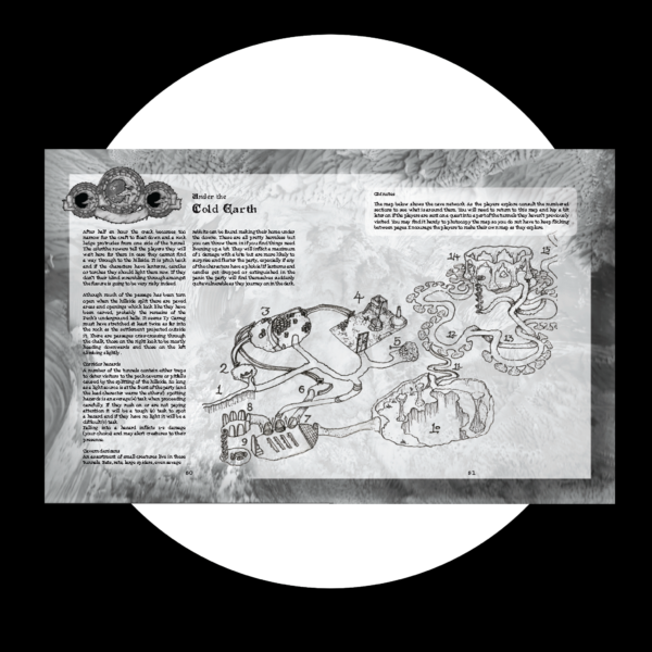 The Woods Barrow Ring Burning Campaign by Oakbound Studio. This paperback supplement is a narrative campaign sourcebook set in the world of The Woods, a dark folklore fantasy adventure
