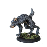 Wulver by Oakbound Studio. A lead pewter miniature supplied with 30mm round lipped base. A werewolf /wolf in a dynamic pose for your tabletop and RPGs.