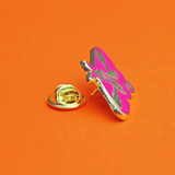 Rosy Maple Moth Enamel Pin Badge