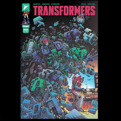 Transformers #5 from Image comics with cover art B, written by Daniel Warren Johnson with art from Mike Spicer. Starscream revives one of the most powerful Decepticons to eliminate the Autobots once and for all.&nbsp;
