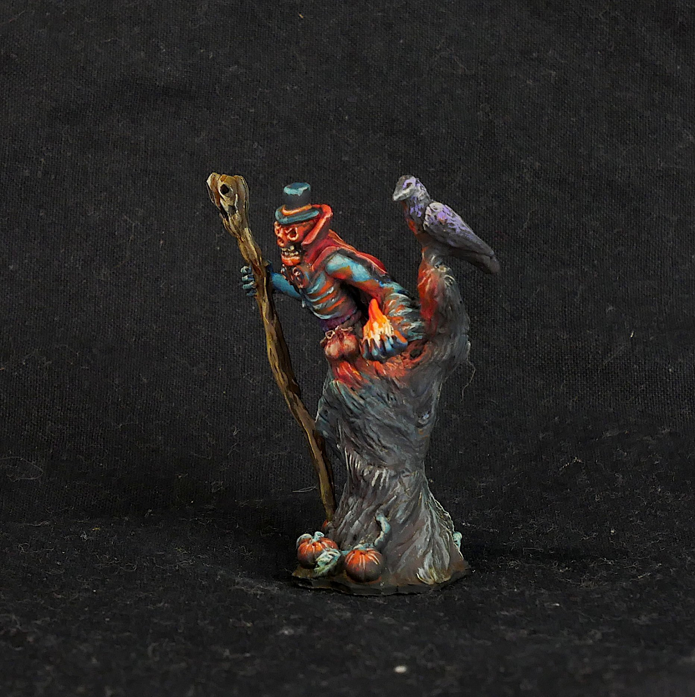 Bad Squiddo Games The Pumpkin King.  A resin miniature of the pumpkin king who has been summoned