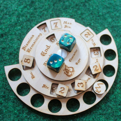 Character Statwheel by Oakbound Studio. Quickly keep track of your characters stats with this device