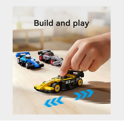 CaDA Grey Circuit Racing Car - 70 Piece Brick Model Kit