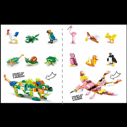 Sluban Qbricks Ovipara Mystery Egg Building Brick Kit -1 Random Collectible Animal