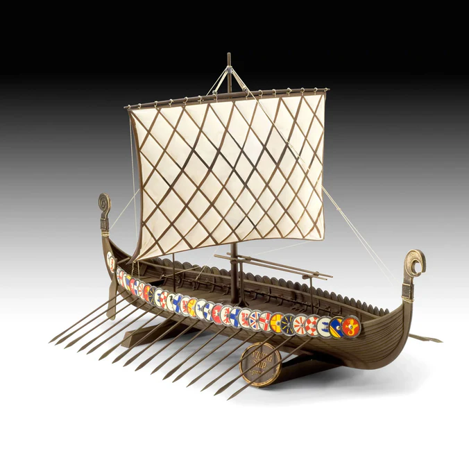 Viking Ship Model Set - Revell 1:50 Scale Model With Starter Paints, Brush and Glue