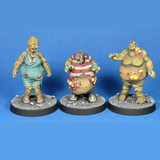 Bloater Zombies by Crooked Dice.&nbsp; A set of three metal figures representing zombies with various puss and injuries for your gaming table, dioramas and RPGs.&nbsp;&nbsp;
