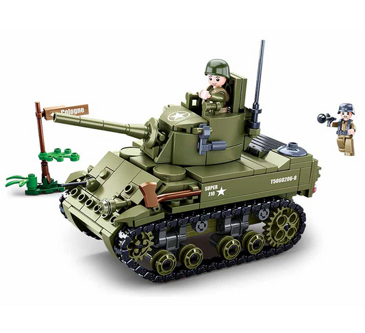 Toy tank set in packaging with s...