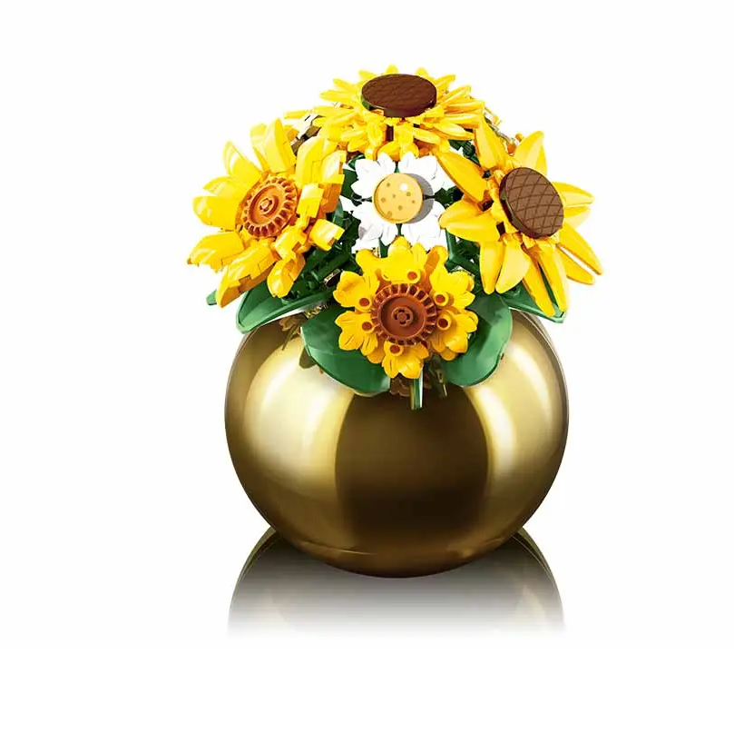 Sluban Sunflower Plated Vase - Pleyerid Building Brick Kit