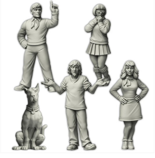 Set of Scooby-Doo figures with c...