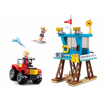 Sluban Surf Beach Patrol Lifeguard Tower - Beach Series Building Brick Kit