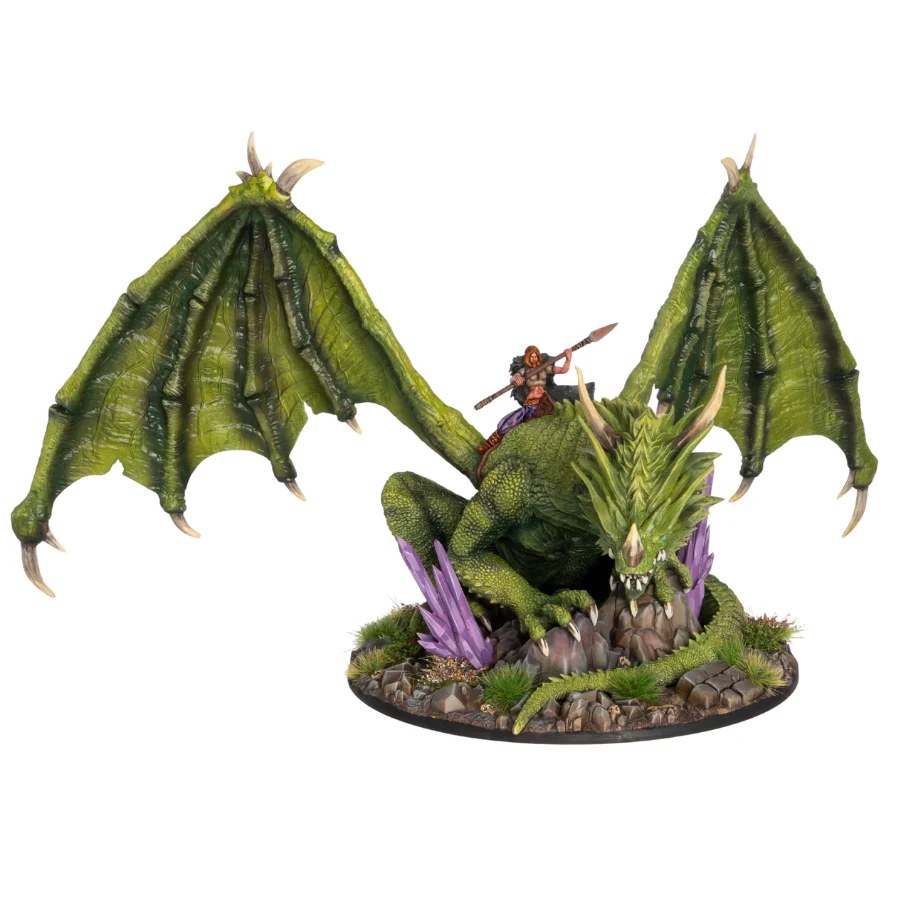 Argloth Rivelwyr Destroyer of Empires - Fantasy Dragon with Female Rider