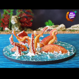 Bad Squiddo Games Baby Giant Squids Feeding Frenzy.  A resin miniature which includes 4 body, 4 arms and 2 tentacles to make squids for your tabletop games and bas
