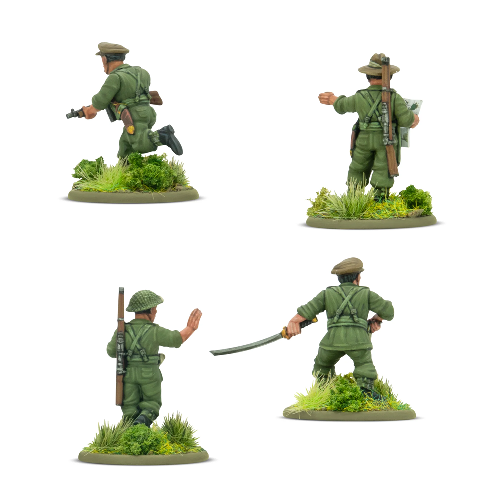 Bolt Action Gurkha Platoon Commanders - Blister