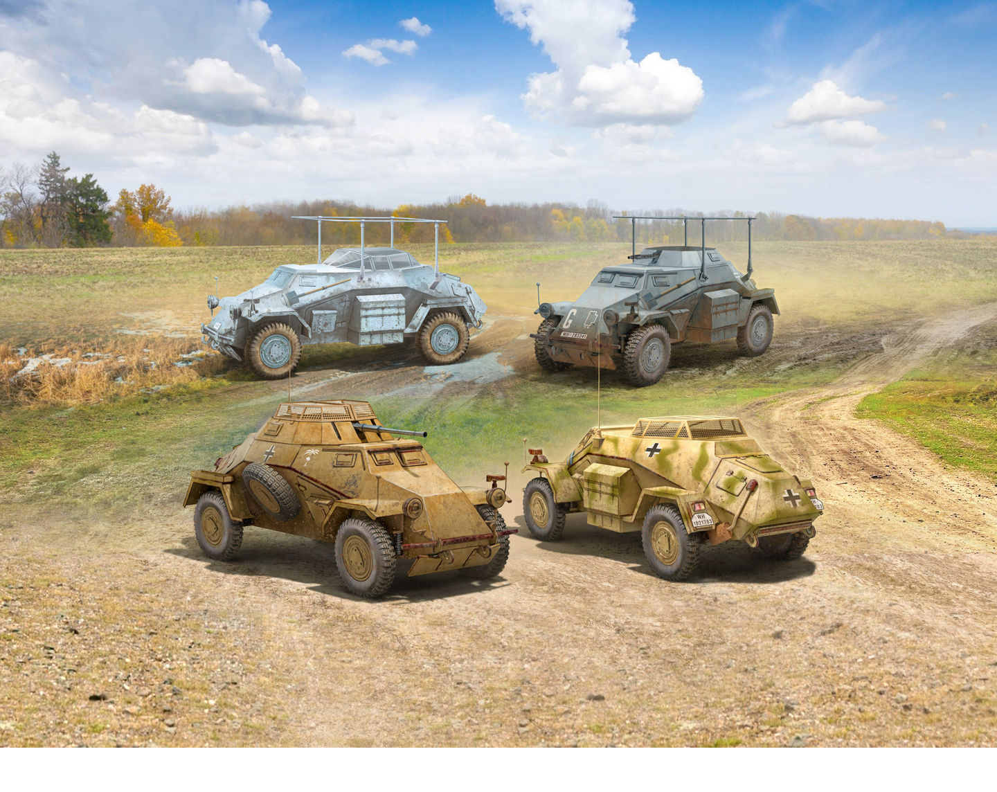 ICM Wehrmacht Light Armoured Vehicles -  1:72 Scale Model Kit