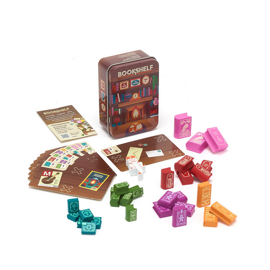 A square metal tin box for a gam...