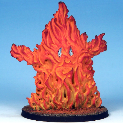 Flame-like sculpture on a white ...