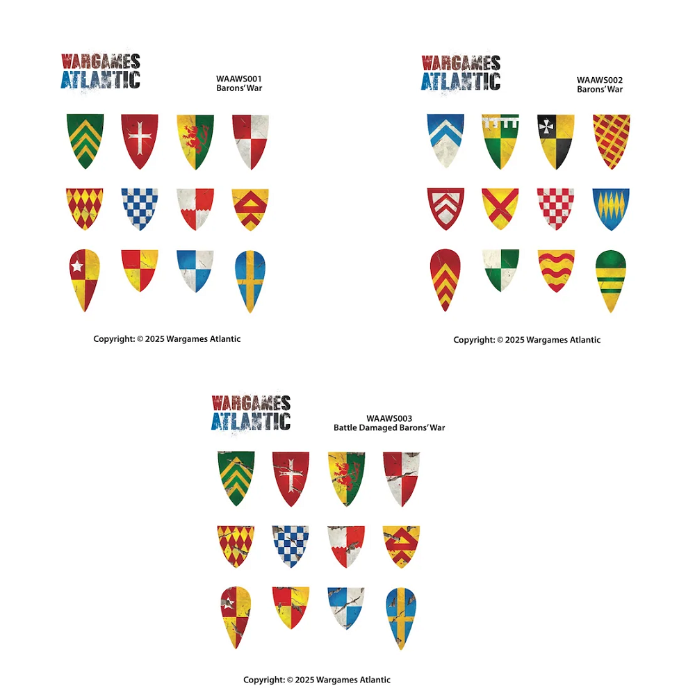 Barons' War Shield Decals - Wargames Atlantic