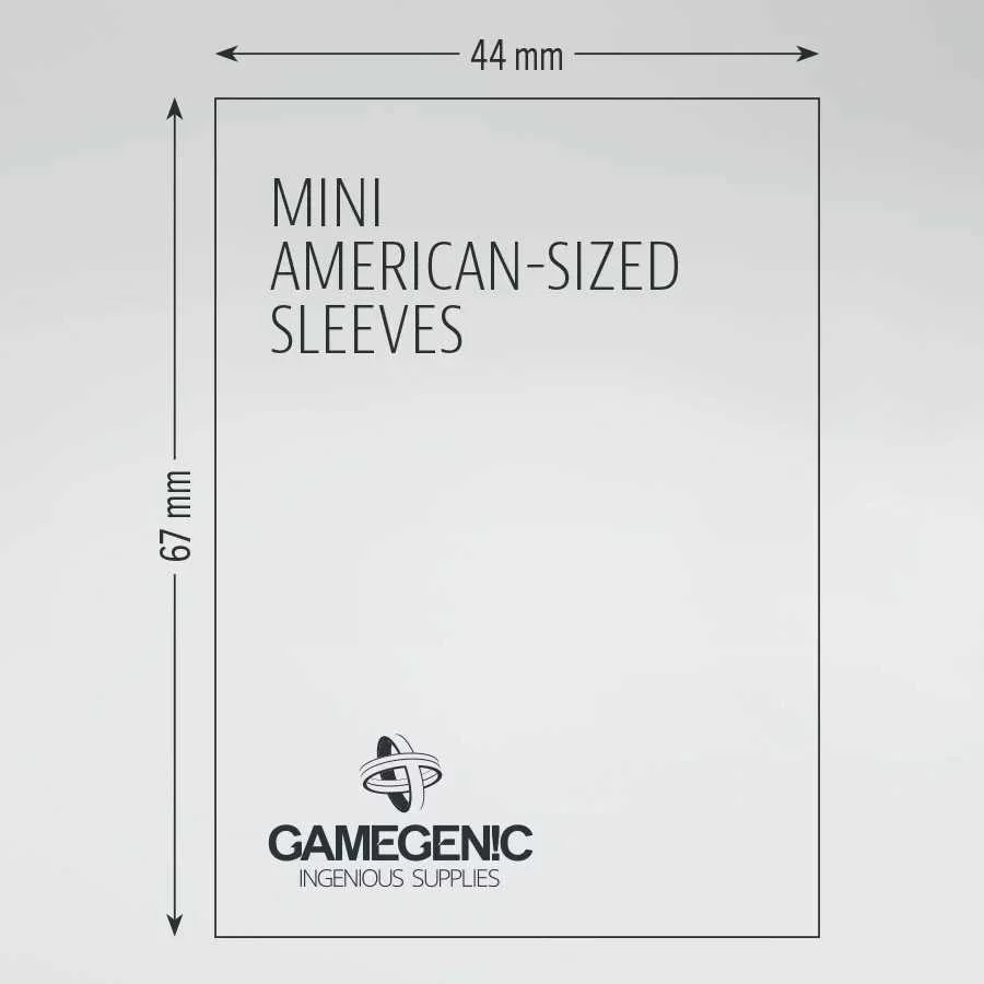 Mini American Clear Matte Gamegenic Board Game Sleeves - 50pcs