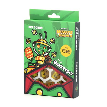 Dice Goblin Beekeeper - RPG Dice Set with Mini Dice Bag & Sticker