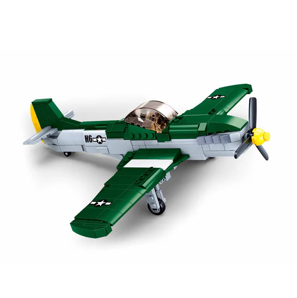 Sluban Mustang US Air Force Fighter Plane - WW2 Army Building Brick Kit