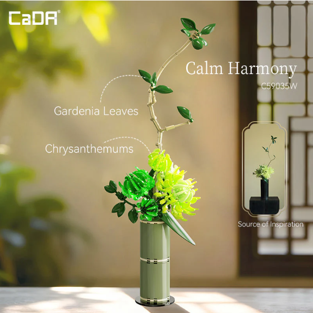 CaDA Calm Harmony Artizan Eastern Floral Art - Building Brick Kit