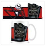 Nightmare Before Christmas Mug, Coaster and Keychain Set. A great gift for a Nightmare Before Christmas fan which includes a mug, a coaster and a keyring featuring Jack and Sally. 
