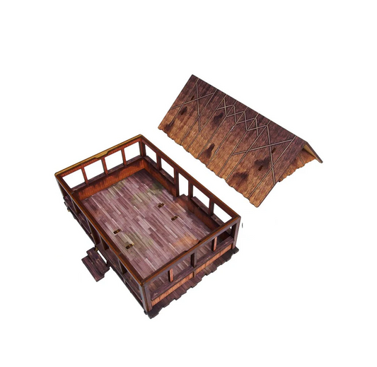 Wooden model of a traditional st...