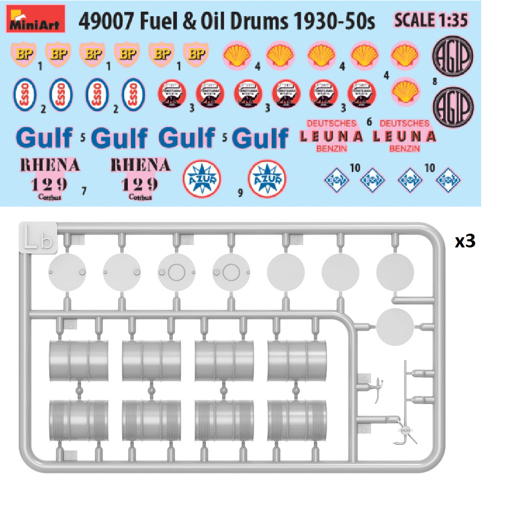 MiniArt Fuel & Oil Drums 1930–50s - 1:48